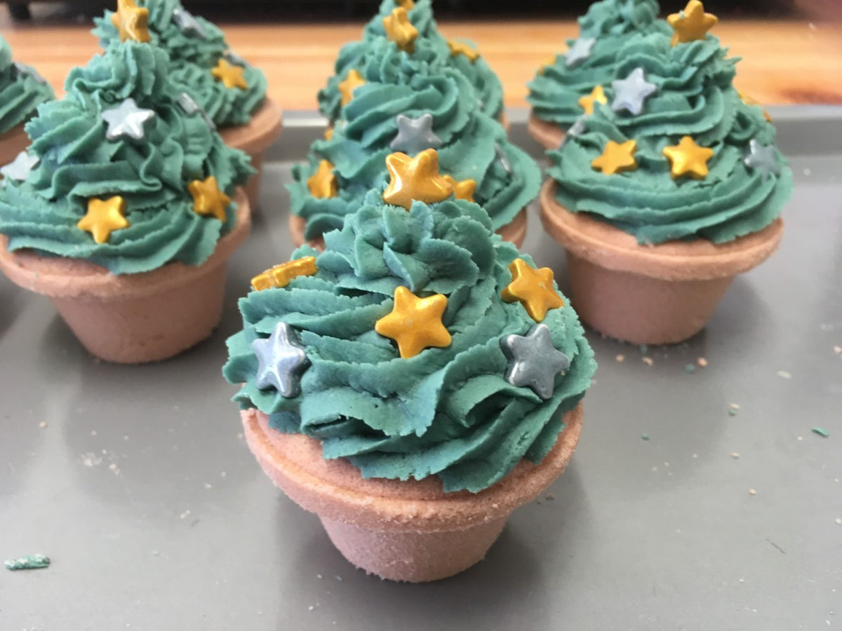 Christmas Tree Cupcake Bath Bombs